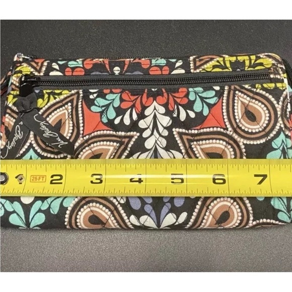VERA BRADLEY Paisley Floral Embroidered Boho Black Wallet Wrist Strap Clutch - Picture 10 of 13